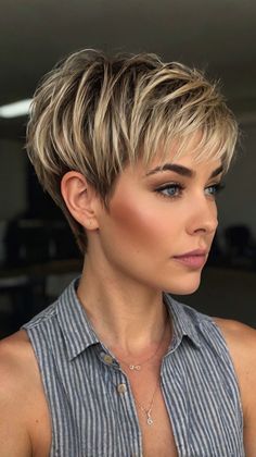 Best Guides for Feathered Short Bob 🌼 Choppy Pixie, Good Haircut, Edgy Short Haircuts, Short Spiky Haircuts, Framing Highlights