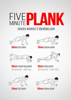 the five minute plank workout is shown in this screenshot from an iphone screen shot