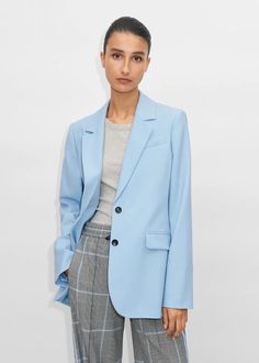 Relaxed Tailoring Longline Boyfriend Blazer Spring Blue Boomer Style, Ladies Coat Design, Fashion Me, Cashmere Pants, Wardrobe Classic, Boyfriend Blazer, Womenswear Fashion, Baby Boomer, Printed Blazer