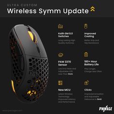 the wireless mouse is shown with information about it