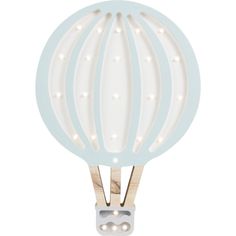 a white and blue light up hot air balloon