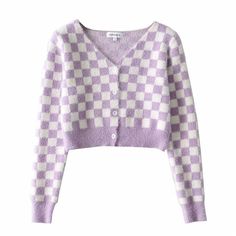 Harajuku Kawaii Fashion Pastel Checkered Cropped Cardigan SIZE INFO S - Bust 86-116cm/33.8-45.6", Length 38cm/14.9" M - Bust 90-120cm/35.4-47.2", Length 39cm/15.3" NOTE: DUE TO VERY HIGH DEMAND, PLEASE ALLOW 12-20 DAYS FOR DELIVERY TO THE US, AND 20-45 DAYS TO THE REST OF THE WORLD. Pastel Checkered, Dark Academia Fashion, Academia Fashion, Plaid Cardigan, Baby Tees Y2k, Y2k Baby Tee, Y2k Clothing, Top Streetwear, Gen Z