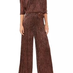 Msk Women's Metallic Belted V-Neck Blouson Jumpsuit Black/Copper 099 Style 92051499t Metallic Jumpsuit, Metallic Jumpsuits, Evening Dress Collection, Jumpsuit Online, Jumpsuit Black, Review Dresses, Metallic Dress, Formal Attire, Evening Dresses Long