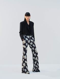 MO&Co. Noir Women's Floral Printed Flared Pants Indulge in comfort and style with our pants. Made with stretchy fabric for maximum comfort, featuring a high-waisted flare design and practical side pockets. The beautiful floral print adds the perfect touch of femininity to your wardrobe. Features : - High waist flared leg, comfy stretchy- Slanted pockets, hook-and-bar closure- Floral printed design Code: MBD1PAT034The back length of size M is 110cmMATERIALS & CARE Material: 94.4% Viscose 5.6% Spa Elegant Wide Leg Bottoms With Floral Print, Elegant Wide Leg Floral Print Bottoms, Elegant Wide Leg Pants With Floral Print, Elegant Wide Leg Floral Print Pants, Elegant Wide-leg Pants With Floral Print, Elegant Wide Leg Floral Pants, Elegant Floral Print Wide-leg Pants, Elegant Floral Print Pants, Elegant Straight Pants With Floral Print