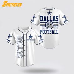 NFL Dallas Cowboys Baseball Jersey Football American Football Team Symbol White Jersey Shirt Show Your Team Pride In Style is a unique jersey designed... 32 Nfl Teams, Football American, American Football Team, Nfl Outfits, Jersey Football, Custom Baseball Jersey, Nfl Dallas Cowboys, Nfl Logo, Nfl Sports