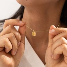 Elevate your look with our High Quality Initial Tag Necklace - a timeless treasure for all! Materials & Finish: * 925 Sterling Silver * 14k Gold, Silver, Rose Gold Size Specs: * Letter Dimentions:  5.5mm x 9.5mm * Chain Lengths: Available in multiple sizes (please select from the dropdown menu) Features: * Minimalist Personalized Design * Waterproof, Sweatproof, Tarnish Free, Hypoallergenic * All items are packaged in pouch, inside of a high quality and luxurious ready to gift box. * You can fin Multiple Pendant Necklace, Jewellery Wishlist, Initial Tag Necklace, Simple Gift Wrapping, Letter Pendant Necklace, Solid Gold Chains, Dainty Chain, Gold Charm Necklace, Charm Necklaces