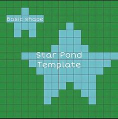 the star pond template is shown in blue and green squares with white letters on them