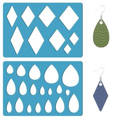 paper cut outs with tears and shapes to make earring holders for earrings or pendants