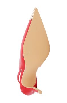 A golden-tipped pointed toe adds glamour to this sleek, slingback pump elevated by a slim, stiletto heel. 3" heel Synthetic upper, lining and sole Imported Red Slingback Pumps With Sculpted Heel For Party, Slingback Pump, Stiletto Heel, Women's Pumps, Nordstrom Rack, Stiletto Heels, Nordstrom, Sleek, Pumps