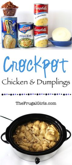 the crockpot chicken and dumplings recipe is shown