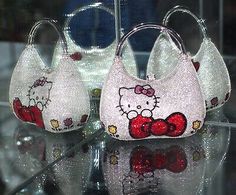 JUDITH LEIBER HELLO KITTY TOP HANDLE SWAROVSKI CRYSTAL MINAUDIERE EVENING BAG  | eBay Handbag Wardrobe, Hello Kitty Top, Couture Top, Judith Leiber Couture, Structured Top, Hello Kitty Bag, Diy Crafts To Do, Dinner With Friends, Hello Kitty Items