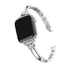 PRICES MAY VARY. Compatible with Apple Watch Band 40mm 38mm 41mm SE Series 9/8/7/6/5/4/3/2/1 Elevate Your Look: Add some sparkle to your wrist with Secbolt Bling Bands for Apple Watch. The rhinestones are eye-catching without being too flashy, making them perfect for any occasion. Sleek and Comfortable: Our bands are made from high-quality metal that's polished to perfection. They wrap smoothly around your wrist, making them comfortable for all-day wear. Perfect Fit: Our bands come with a resizi Women's Silver Apple Watch Bands, Apple Watch Black With Silver Band, I Watch Bands For Women Silver, Apple Watch Y Pandora, Silver Apple Watch Band Ideas, Apple Watch Silver Band, Silver Apple Watch Band, Smart Watch Iphone, Bands For Apple Watch