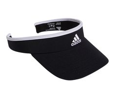 87% polyester and 13% spandex construction, Moisture-wicking AEROREADY fabric works to keep you cool and dry, Structured silhouette with pre-curved visor bill, Easy slip-on fit with lightly padded band, adidas® branding details including iconic three stripe logo | Adidas Women's Match Visor in Black/White White Sporty Visor For Sports, White Sports Visor, Sporty Summer Sports Visor, Adjustable Visor With Sweatband For Sports Events, Sporty Summer Visor With Sweatband, Sporty Adjustable Visor With Curved Shape, Adjustable Sporty Visor With Curved Design, Sporty Visor For Summer Golf, Sporty Visor For Sports Events