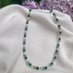 Malachite, Green Aventurine, Citrine, & Mother of Pearl necklace I call this beauty, the Bux necklace! 🤩 🎋you are purchasing 1 necklace  🎋high quality  🎋natural 4mm crystal beads 🎋2mm mother of Pearl beads 🎋roughly 15" 🎋black stainless steel end clasp & toggle 🎋handmade 🎋ready to ship Thank you for checking it out! IG & TT: @belsrealm Follow for latest updates! Green Gemstone Beaded Necklaces As Gift, Green Gemstone Beaded Necklaces For Gifts, Green Beaded Necklaces With Natural Stones For Gifts, Aventurine Beaded Necklaces With Natural Stones, Aventurine Natural Stones Beaded Necklaces For Gift, Green Gemstone Beads For Gifts, Beaded Jade Necklace, Spiritual Green Beaded Necklaces With Natural Stones, Green Gemstone Beaded Necklace For Gift