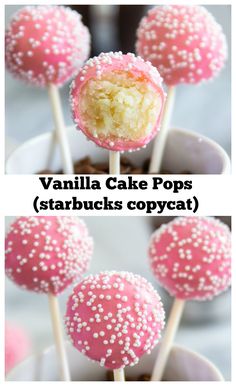 vanilla cake pops with white sprinkles on top