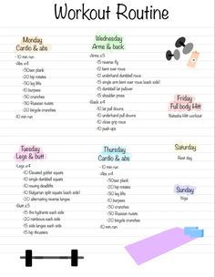 My weekly Workout routine Dcc Workout Exercises, Planning Sport, Weekly Gym Workouts, Weekly Workout Routines, Toning Exercises, Summer Body Workout Plan, Workout Gym Routine, Gym Workout Plan For Women, Daily Gym Workout