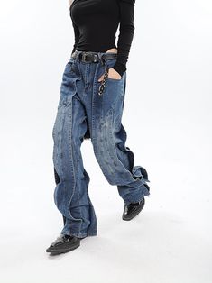 Size(cm) Length Waist Hip Thigh M 105 72 90 51 L 106 74 94 52 XL 107 76 98 53 Size: M L XL Color classification: blue Year Season: Spring 2023 Length: trousers Blue Denim Cargo Jeans With Patchwork, Patchwork Denim Bottoms Full Length, Fitted Blue Cargo Jeans, Fitted Full Length Blue Cargo Jeans, Blue High Waist Flare Jeans With Loose Fit, Patchwork Denim Bottoms, Patchwork Medium Wash Bottoms For Streetwear, Medium Wash Patchwork Bottoms For Streetwear, Denim Blue Cargo Jeans With Patchwork