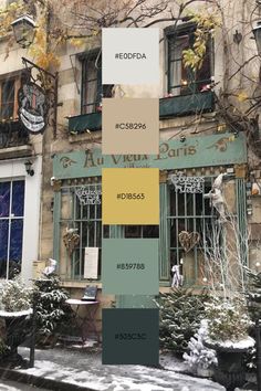 the exterior of an apartment building in winter