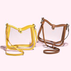 Clear Open Curved Crossbody | Shoulder Bag - Stoney Clover Lane Clear Strap Crossbody Shoulder Bag, Crossbody Shoulder Bag With Clear Strap, Everyday Satchel With Clear Crossbody Strap, Everyday Satchel With Clear Strap And Crossbody Shape, Clear Crossbody Bag With Adjustable Strap, Clear Crossbody Shoulder Bag With Detachable Strap, Clear Shoulder Bag With Adjustable Strap For Everyday Use, Modern Clear Shoulder Bag With Adjustable Strap, Travel Crossbody Satchel With Clear Strap