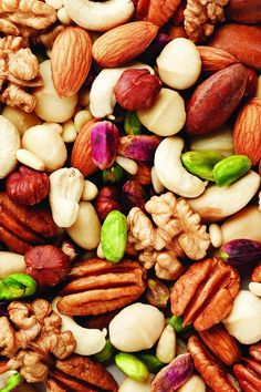 nuts and pistachios are mixed together