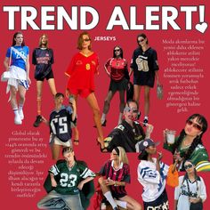 the cover of trend alert magazine featuring models in sports uniforms and sunglasses, with an advertisement for