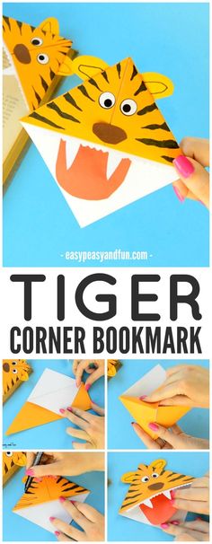 someone is making a paper tiger bookmark