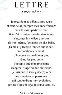 a poem written in french with the words lettre