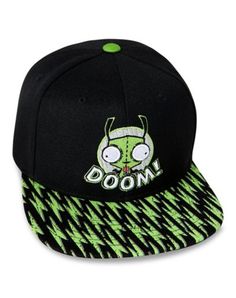 Rep your favorite space invader on all of your daily adventures when you rock this officially licensed GIR Snapback Hat. Elevate your style and make it clear you're the ultimate Invader Zim fan! Officially licensed Adjustable Regular fit Mid crown Normal bill Snapback closure Material: Polyester Care: Spot clean Imported Gir Cosplay Invader Zim, Invader Zim Merch, Scene Hats, Invader Zim Hoodie, Scenecore Clothes, Scene Hat, Gir Invader Zim, Scene Clothes, Emo Scene Outfits