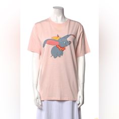 Loewe Dumbo T-Shirt Pink Graphic Print Short Sleeve With Crew Neck Shirt Color, Printed Shorts, Graphic Prints, Neck T Shirt, Print T Shirt, Colorful Shirts, Womens Tops, Crew Neck, Top Outfits