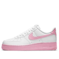 Nike Air Force 1 '07 Low 'White Pink Sole' CK7663-100 (AF1/SNKR) Sporty White Nike Air Force 1 With Rubber Sole, White Nike Air Force 1 With Rubber Sole, Nike Air Force 1 With Rubber Sole For Sports, Nike Air Force 1 White With Gum Sole, Nike Air Force 1 White Cushioned For Light Sports, Nike Air Force 1 White With Branded Insole, Sporty White Nike Air Force 1 With Gum Sole, Nike Air Force 1 White With Cushioned Footbed, Nike Air Force 1 White For Light Sports