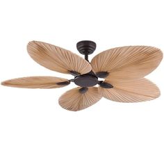 a ceiling fan that has four leaves on the top and one leaf on the bottom