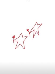 two red stars are drawn on a white background