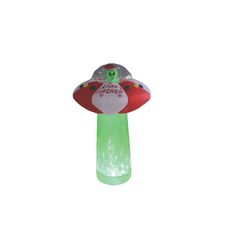 an inflatable toy mushroom with lights on it