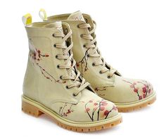 Moto Boots Outfit, Floral Combat Boots, Cherry Blossom Print, Womens Combat Boots, Combat Boot, Shoe Print, Long Boots, Artificial Leather, Moto Boots