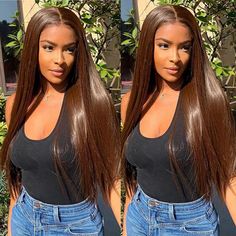 Product Details Wig Type: 13x4 HD lace front wigHair Texture : straightDensity : 180% densityLength :16-32 inch availableHair Material : 100% remy human hair from young donorCan Be Dyed Bleached : yesLace Color: HD lace transparentHairline : Pre plucked with baby hairCap Size : Average size with adjustable strapsWig Lifespan: 1-2 years with proper care Product Show Lace Front Wigs Straight, Wigs Straight, Chocolate Brown Hair, Human Virgin Hair, Colored Wigs, Straight Lace Front Wigs, Hair Texture, Lace Closure Wig, Lace Hair