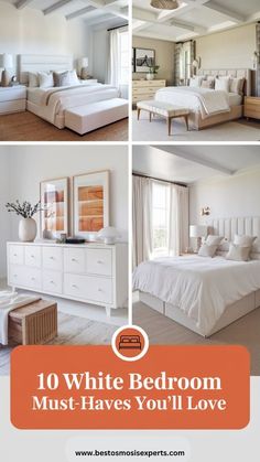 Bedroom White Furniture, White Upholstered Bed, White Platform Bed, Modern White Bedroom, White Bed Frame, Cozy Fall Bedroom, White Bedroom Furniture, Bedroom Decor Cozy, Fall Bedroom