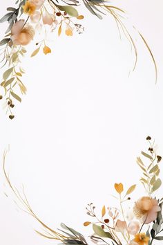 an image of flowers and leaves on a white background