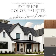 the exterior color palette for modern farmhouse house