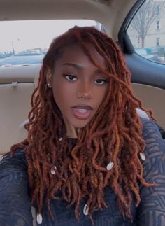 Autumn Color Locs, Long Ginger Locs, Ginger Hair Locs, Dark Ginger Locs, Ginger Brown Locs, Models With Locs, Ginger Hair Black Women Locs, Dyeing Locs, Copper Locs Black Women