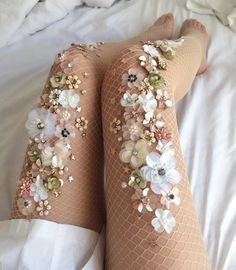 Sparkly Tights, Anting Manik, Fishnet Tights, Pink Petals, Fishnet Stockings, Corsets, Fashion Details, Appliques