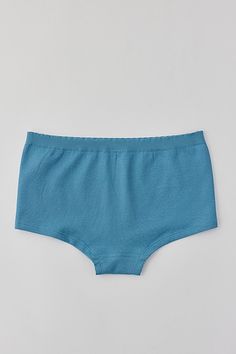 New favorite seamless boyshorts by Out From Under. Made with a seamless ribbed knitting technology that produces garments that appear small and are specially engineered to stretch to the perfect fit. Construction provides a smooth look, all-day comfort and a fit individualized to you. Urban Outfitters exclusive. Features Out From Under seamless boyshort undie Micro short undie Soft and stretchy seamless ribbed knit Low rise waistline Micro inseam Easy pull-on style UO exclusive Content + Care 70 Blue Fits, Boy Shorts, Women's Intimates, Low Rise, Ribbed Knit, Fashion Forward, Fitness Models, Urban Outfitters, Perfect Fit