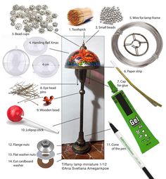 the contents of a lamp are shown in this diagram, including parts to make it