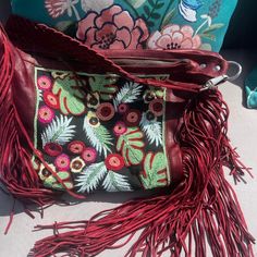 Braided Strap As Well! Leather Is Amazing And The Hand Bead Work Is Gorgeous ! Only Carried Once , Like New . Great Size ! Beaded Bag, Braided Strap, Beaded Bags, The Hand, Hand Beading, Bead Work, Braids, Bag Lady, Wine