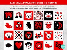 the baby visual station cards are designed to look like they have different designs on them