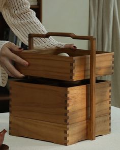 Elevate your dining experience with our Handcrafted Teak Wood Multi-Tier Bento Box. This elegant serving box features multiple compartments, perfect for organizing and presenting a variety of foods. Made from premium teak wood, it combines durability with natural beauty. Ideal for special occasions or everyday use, shop now to add a touch of sophistication to your table setting! Wooden Bento Box Lunch, Bentwood Box Haida, Wooden Salad Bowl Set, Elegant Food, Table Stool, Vintage Sofa, Chair Decorations, Serving Food, 3 Layers