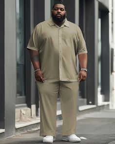 Biggmans is dedicated to high quality plus-size menswear for big and tall men,including two-piece suits, shirts, T-shirts, pants, shorts, sweatshirts, coats, knitted jackets, etc. Plus Size Men Suits, Outfits For Big Men, Plus Size Suits, Suits Men, Tall Men, Men Tshirt, Mens Khakis, Casual Suit, Mens Plus Size