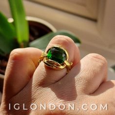 Green is one of the five colours that looks good on everyone? This ring is perfect for adding a pop of colour to your everyday looks! Perfect gift for Sister, Daughter, Girlfriend, Mom or even just to treat yourself. More of my work on my Etsy store here: https://www.etsy.com/shop/iglondonbyelissa ♥Materials: Stainless steel  18k gold plated ♥Dimensions: Sizes - one size ♥Packaging:  comes with our velvet bag with a bow or box tied with ribbon and bow, so your item is ready to be gifted. ♥Handma Modern Gold Emerald Ring Gift, Modern Green Rings For Everyday Wear, Trendy Green Rings As A Gift, Trendy Green Rings For Everyday Wear, Modern Round Emerald Ring Gift, Handmade Green Rings For Everyday, Handmade Green Rings For Everyday Wear, Velvet Bag, Multi Stone Ring