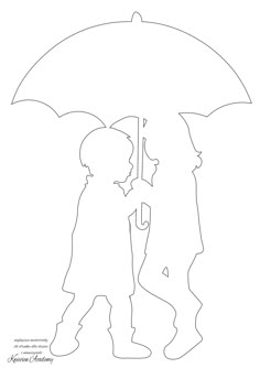 two children are standing under an umbrella in the rain, one is black and white