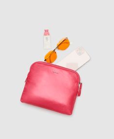 The Cloud Pouch is a lightweight multipurpose organizing catchall encased in cloud-like 100% recycled water-resistant nylon. Vegan-friendly. Lucky Day, The Cloud, Vegan Friendly, Hot Pink, Recycling, Water Resistant, Pouch, Water, Pink