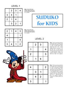 Sudoku For Kids, Keeping Kids Busy, Disney Printables, Early Finishers Activities